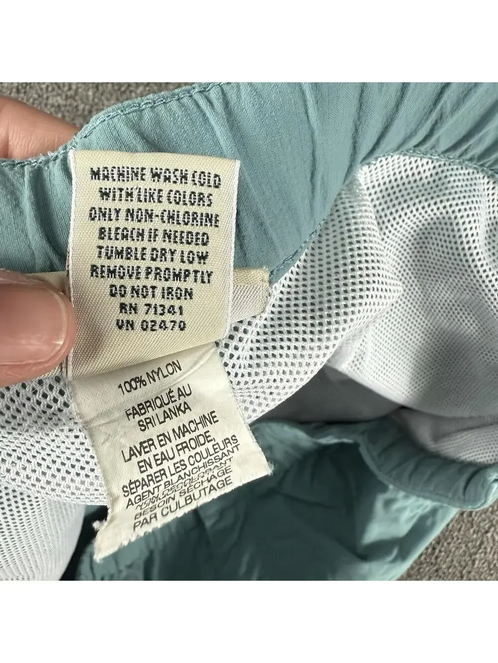 Vintage L.L. Bean Board Shorts Mens XL Teal Solid A0JAJ7 Mesh Lined - Picture 5 of 8